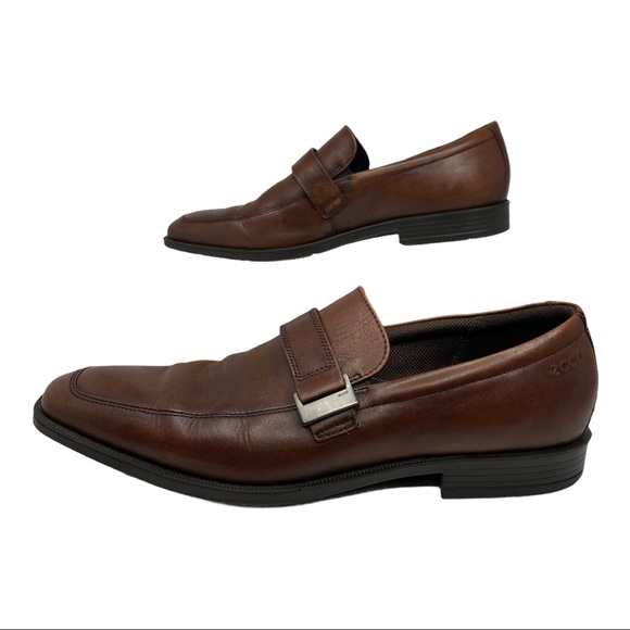Ecco Edinburgh Brown Leather Buckle Slip On Loafer